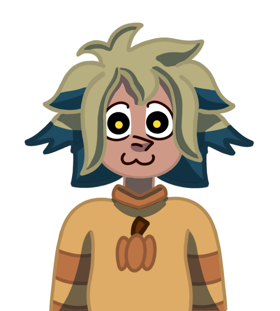 Digital art of Vee in her human form from Thanks to Them facing the camera with a closed mouth.
